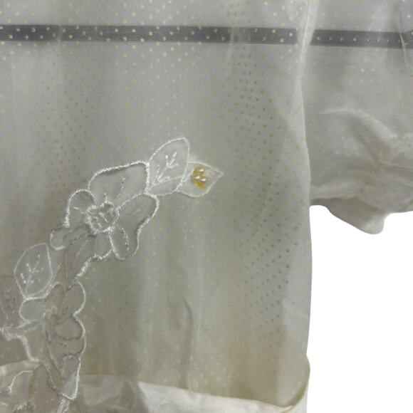 Sheer Vintage Party Dress Puff Sleeve Floral Lace‎ 1950s Girl XS - Picture 8 of 9